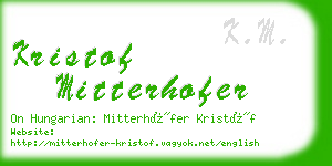 kristof mitterhofer business card